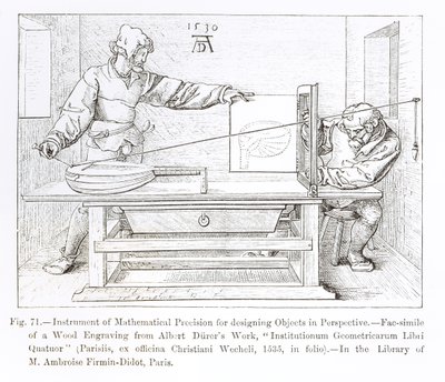 Instrument of Mathematical Precision for Designing Objects in Perspective, 1530 by Albrecht Dürer